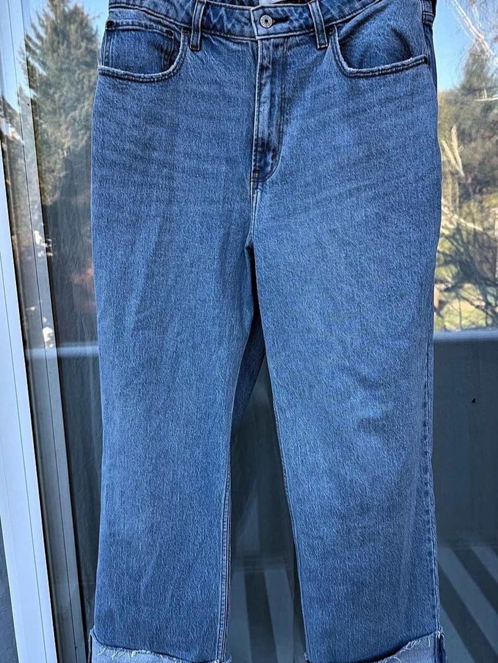 Abercrombie & Fitch The '90s Relaxed Jean High Rise Straight Leg Jeans Blue, Wa